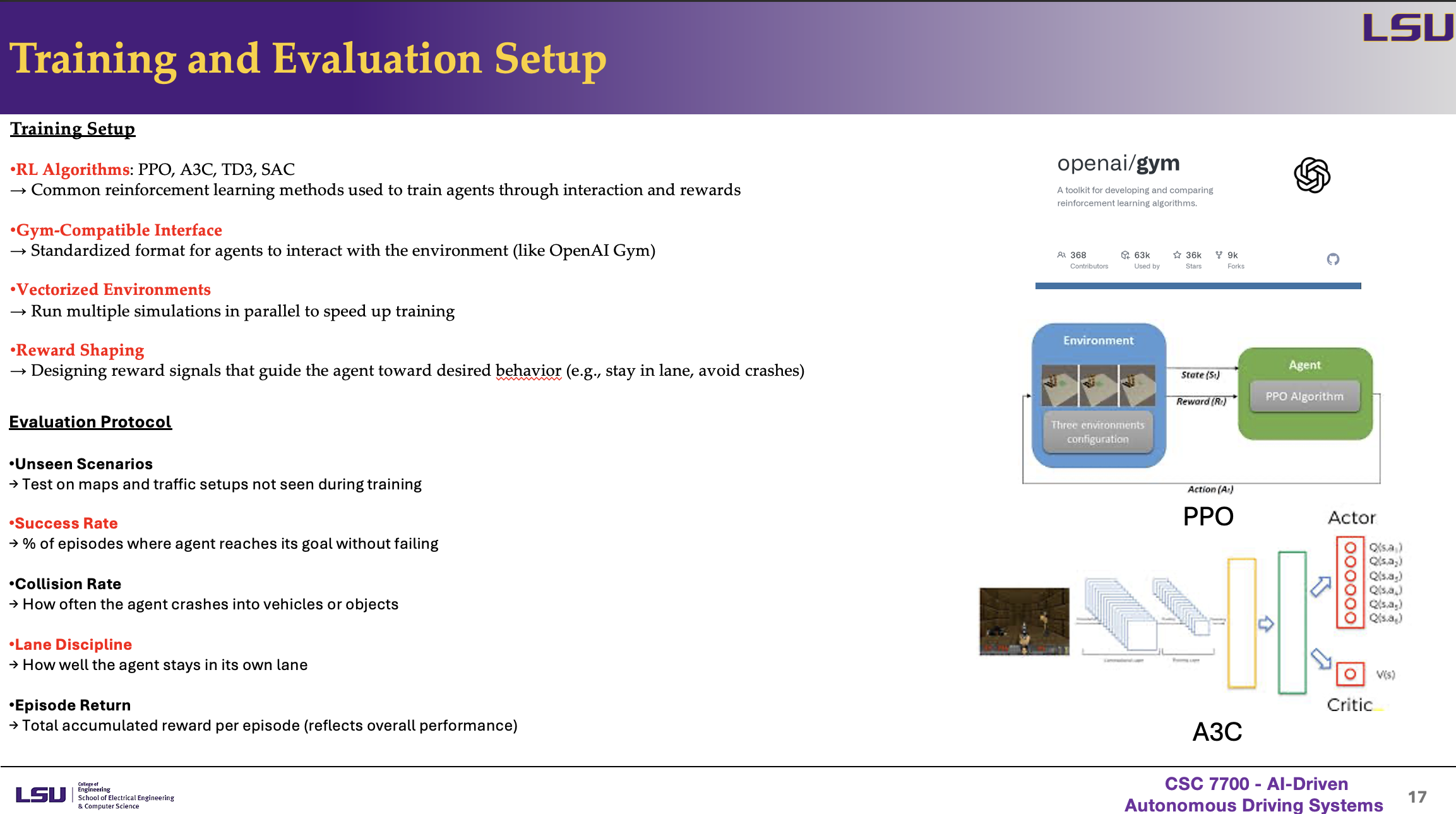 Training and Evaluation Setup