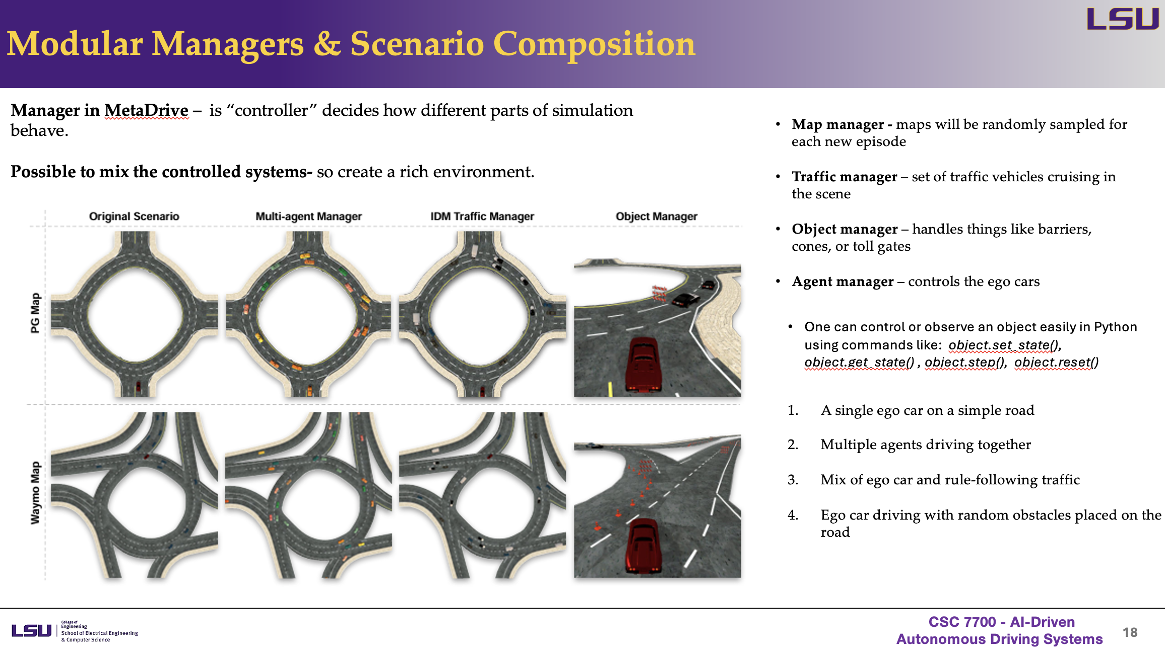Modular Managers and Scenario Composition
