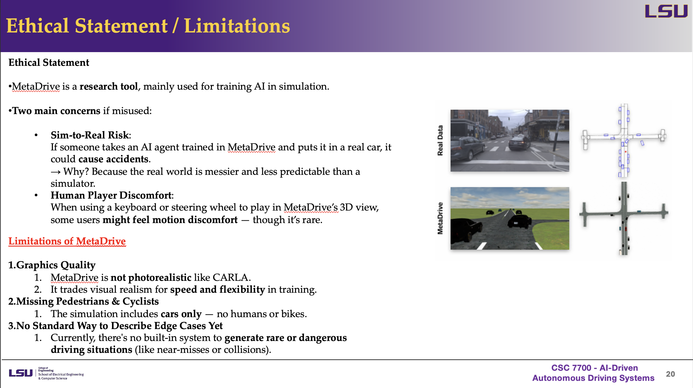 Ethical Statement/Limitations